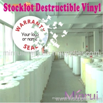 Self Ultra Destructible Vinyl Materials,destructible Label Materials,destructive Label Papers In Rolls Or In Sheets 